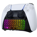MoKo RGB Backlight Keyboard for PS5 Controller, Bluetooth Wireless Mini Gamepad Chatpad for PlayStation 5 with Upgraded Builtin Speaker & 3.5mm Audio Jack for PS5 Controller Accessories