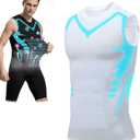 Ionic Shaping Vest,2023 New Version ENERGXCEL Ionic Shaping Vest for Men to Build a Perfect Body (White, M)