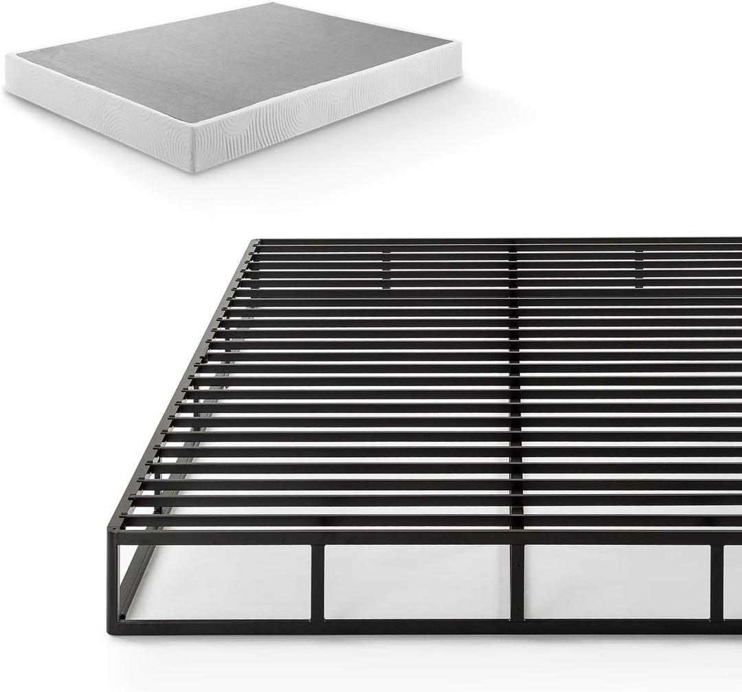 ZINUS Quick Lock Metal Smart Box Spring, 7.5 Inch Mattress Foundation, Strong Metal Structure, Easy Assembly, Queen, White, Hassle & Headache Free - Comes Together With Easy-to-follow In