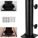 Lalafancy Patio Umbrella Stand Base, 4" Square Reinforced Heavy Duty Outdoor Deck Umbrella Mount Holder, Fits 1/4"-1 9/10" Diameter Poles in Porch Poolside, Black