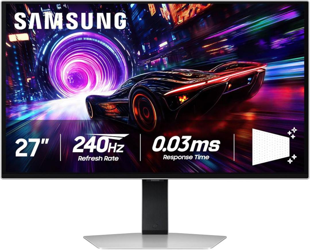 SAMSUNG 27-inch Odyssey QD-OLED G8 (G81SF), 4K, 240Hz, Gaming Monitor, 0.03ms Response Time, DisplayHDR True Black 400, AMD FreeSync Premium Pro, Ergonomic Stand, LS27FG810SNXZA, 2025