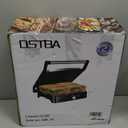 OSTBA Panini Press Grill Indoor Sandwich Maker with Temperature Setting, 4 Slice Large Non-stick Versatile Grill, Opens 180 Degrees to Fit Any Type or Size of Food, Removable Drip Tray, 1200 W