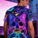 RAISEVERN Mens T-Shirts Cool Novelty Crewneck Short Sleeve Funny Graphic Top Casual Tees for Women (M)