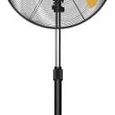 20-Inch High Velocity Pedestal Fan, 5000 CFM Heavy Duty Oscillating Metal Standing Fan with Rolling Casters, 3-Speed Commercial Industrial Fan for Warehouse, Garage & Patio (UL Listed)