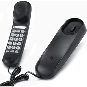 Landline Phone - Durable Corded Phone for The Office. mini Phone uses HD Sound Chips, Making The Sound Clearer. It is Suitable for Office and Home use, and More. (Black)