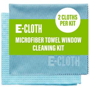 E-Cloth Window Cleaning Cloth Kit - Reusable Durable Towels, Washable & Long Lasting, Glass Cloth for Windows, Mirrors, Cars, Lenses & Screens, Streak Free Shine, Microfiber - Alaskan Blue