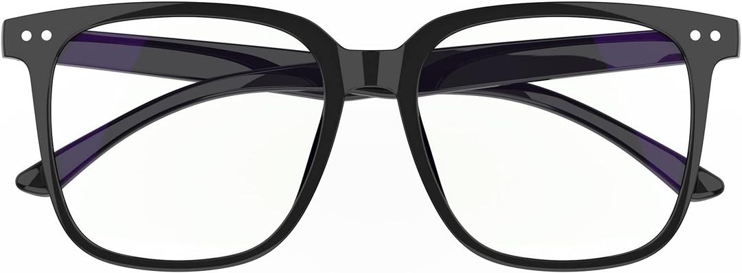 Blue Light Blocking Glasses for Women Men Anti Glare Reduce Eyeglasses Computer Oversized (Black)