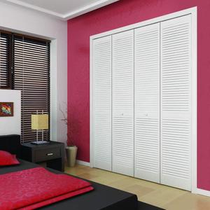 Kimberly Bay Closet Door, Bi-fold, Traditional Louver-Louver White (80x24)