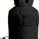 20LB Propane Tank Cover, Beautify Tank Cylinder, Travel Trailer Ventilated Propane Gas Tank Cover with Two Handles, Black, All Weather Protection