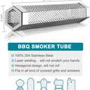 2pcs Smoker Tube 12in Pellet Smoker Tube Stainless Steel Smoke Tube for Hot or Cold Smoking 5 Hours of Billowing smoke Portable BBQ Smoking tube Generator Electric Charcoal Gas Grill Smoker