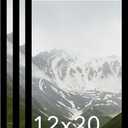 12x20 Picture Frame Black for Wall Mounting Set of 3, Horizontal and Vertical Formats for Wall Hanging, Wood 12x20 Frame, Black, 3 Pack