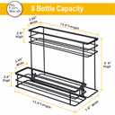 Coffee Syrup Organizer, 8 Bottle Capacity Syrup Stand, 2 Tier Syrup Rack for Coffee Bar Accessories with 8 Coffee Syrup Pump, Syrup Holder for Kitchen, Storage for Syrup, Wine, DressingBlack