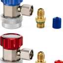 Orion Motor Tech R134a Quick Coupler Adapters, R134a Manifold Gauge Adapters and Hose Fittings HP and LP Connectors for R134a Car AC System, 1/4" Flares, 2pcs