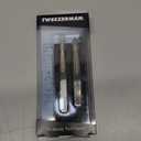 Tweezerman Petite Tweeze Set with Travel Case - Point and Slant Tweezers, Tweezers for Travel (Black Case) (2 Piece Set)