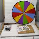 24" Prize Wheel - Dual Use Tabletop or Height Adjustable Floor Stand Heavy Duty Spinner Wheel of Fortune with 12 Slots & Dry Erase & Eraser for Carnival, Trade Show, Fortune Spinning Game