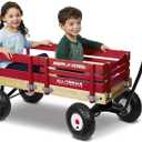 Foldable Wagon, Rolling Cart, Carts with Wheels, Outside Toys for Toddlers 1-3, Radio Flyer All-Terrain Cargo Toddler Stroller Wagon for Kids, Gardening, Camping Essentials, for Ages 1.5+ Years, Red