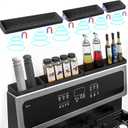 30"/24"/20" Silicone Magnetic Shelf for Stove Top for Kitchen Gadgets, Soft Flexible Strong Magnetic Heat Resistant Over the Stove Top of Shelf Spice Rack Kitchen Organizer for Back of Oven (3parts- Black)