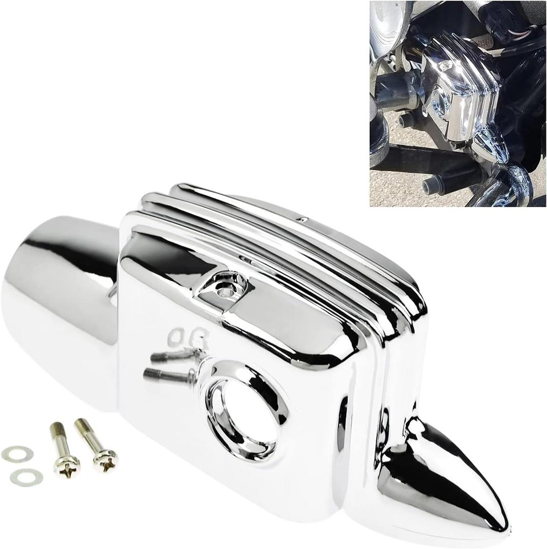 HDBUBALUS Motorcycle Chrome Rear Brake Master Cylinder Cover Fit for Harley Electra Glide Road Glide Road King FLHT FLHX FLHR 2008-Later
