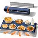 Extra Large Food Warming Mat with Heat-Resistant Pad, 36X15 Inch, 6 Temperature & 6 Timer Settings, Child Lock Safety, Fits More Dishes for Family Dinners and Parties (Dark Blue)