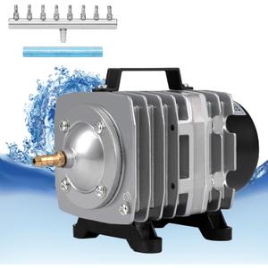 Aquarium Air Pump with Aluminum Housing, Commercial Air Pump with 8-Outlet Air Manifold, Pond Aerator Fish Tank Bubbler for Aquarium, Pond, Hydroponics (1780GPH-100W)