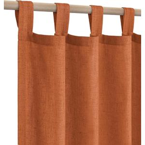 KOUFALL Fall Kitchen Short Curtains for Window Over Sink,Burnt Orange Farmhouse Sheer Linen Cafe Curtains for Bathroom Window 45 Inch Length, Size: 52"W x 45"L (Pack of 2)