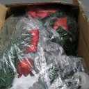 FairyLee 6ft Battery Operated Christmas Garland with 20 LED Lights & Timer, Pre-Lit Artificial Garland for Mantle, Staircase, Table, Indoor Outdoor Xmas Holiday Decor, Red Bow