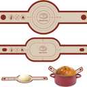 Silicone Bread Sling Oval and Round, 2 PCS NonstickReusable Bread Baking Mats, Easy-To-Clean Dutch Oven Liners, Sourdough Bread Baking Supplies (Oval and Round, Red)