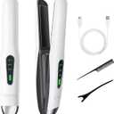 Sunmay Voga Cordless Hair Straightener and Curler 2 in 1, Portable Flat Iron Hair Straightener for Travel, Dual Voltage Titanium Wireless Straightening Iron for Women Touch-Ups - Not for Thick Hair