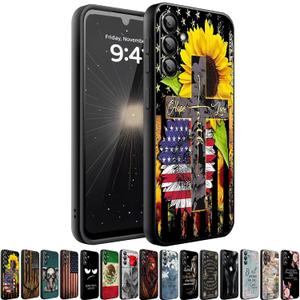 Phone Case Compatiable for Samsung Galaxy A16 5G,Slim Shockproof Protective Cover for Man Women Girl Boy Children,American Flag Cross Sunflower