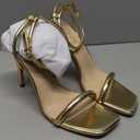 Elisabet Tang Women’s Stilettos Heeled Sandals Open Square Toe Heels,4 Inch Open Toe Strappy Sexy High Heels Ankle Strap Buckle Heels for Party Wedding Dress Daily Wear Shoes