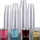 Zcaukya 100 Shot Glasses, 1oz Clear Plastic Disposable Hard Cups, Mini Cups Great Container for Sauce, Sample Tasting, Jello Shots, Pudding