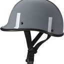 Helmets Half Cap Vintage Shell Open Face Motorcycle Helmet - DOT Approved (Large, Grey)