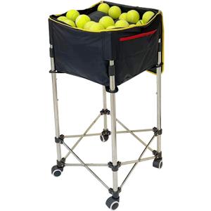 Tennis Ball Hopper Basket Removable Waterproof Tennis Ball Saver Bag Cart with Wheels Hold Up to 160 Balls for Tennis Ball Collector