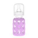 Lifefactory 4-Ounce Glass Baby Bottle with Stage 1 Nipple and Protective Silicone Sleeve Lavender (LF110016C4)