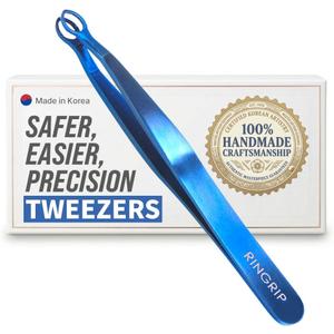 [Premium Hand-Made] Tweezers for women facial hair - Round tip Tweezers, Eyebrow Tweezers, 304 Surgical-grade Stainless Steel for Safety, Precision tweezers, Facial Hair for Men & Women
