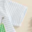 Toddler Baby Boy Shirt Golf Stripes Short Sleeve Button Down T-Shirt Tops Cute Infant Casual Tee Summer Clothes (White)