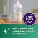 Philips Avent Natural Glass Baby Bottles with Natural Response Nipples (Medium Flow, Flow 3), 8oz, 3-Pack, SCY913/04