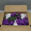 Flower Table Centerpieces - Artificial Wedding Hydrangeas Floral Arrangement with Rustic Metal Vase for Bridal Tea Party Event Decorations (Deep Purple, Set of 3 Floral Arrangement)