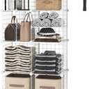 AWTATOS Closet Organizer, Wire 8 Cube Storage Organizer, DIY Portable Closet Clothes Organizers Storage Shelves with Partition, Cubby Shelving for Home, Office, Bedroom, Garment Racks, White