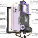 ShellBox Case Diving Case 2nd Gen for iPhone 17/16/15/14/13 Pro Max Plus Air Samsung Galaxy SeriesS25-S20 Ultra, Universal Phones[4.9-6.9 Inch],Snorkeling[15m/50ft] Full Body Protector Black-Purple