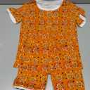 DAUGHTER QUEEN Boys Summer Pajamas Set 2 Pieces 100% Cotton Sleepwear Size 18 Months-12 Years (7, 4pcs-navy/Orange-basketball-sba24)