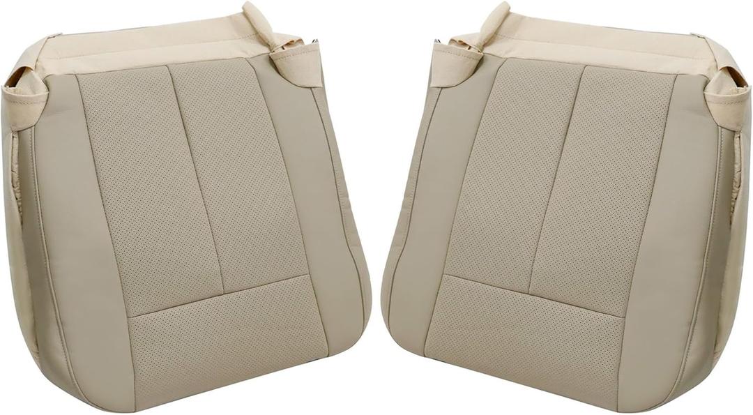 GXARTS Driver and Passenger Side Bottom Replacement Leather Seat Cover Tan Compatible with Ford Expedition 2007 2008 2009 2010 2011 2012 2013 2014