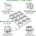12-Cup Stainless Steel Muffin Pan, Cupcake Pan Metal Muffin Baking Tins for Oven & Dishwasher Safe, Cupcake Pans for Baking Non-toxic & Easy Clean Set of 2