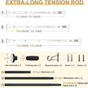 Black Tension Curtain Rod 41-146In,Extra Long Outdoor Curtain Rod