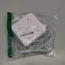 6 Ft Surge Protector Power Strip - 8 Widely Outlets with 4 USB Ports, 3 Side Outlet Extender with 6 Feet Extension Cord, Flat Plug, Wall Mount, Desk USB Charging Station, ETL,White