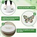 U0U Stepping Stone Kit Includes 4 Size Round Cement Molds,Mosaic Tiles and Carving Tools,DIY Garden Stepping Stone Kit for Kids,Family,Outdoor Walkways Pavement Decoration (No Concrete Mix)