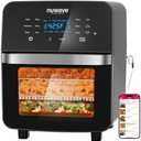 Nuwave Brio 15.5Qt 10-IN-1 Air Fryer Rotisserie Oven, XL Family Size, Even & Crisp AirFry, Reheat, Roast, Dehydrate for Quick Meals, 50°-425°F Control, 100 Presets & 50 Memory, Dishwasher-Safe, 1800W