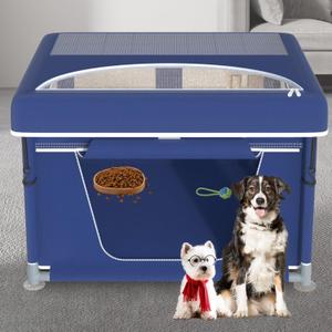 42x42x26 Inches Dog PlaypensPuppy Playpen with Cover for Puppies or Small Dogs, Play Pen Indoors, Dog Fence Pet Playpen for Indoor & Outdoor, Whelping Box for Dogs and Puppies