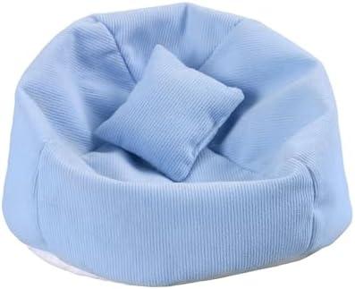 Doll Car Seat, Handmade Bean Bag Chair for 15-17cm Doll, Anti-Slip Bottom, Cute Doll Accessories for Display, Fans&Collectors Gifts, Durable Corduroy Fabric (Sky Blue)