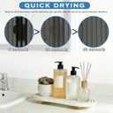 Instant Dry Sink Tray, Anti-Slip Stone Sink Caddy, Durable Kitchen Sink Organizer, Quick Dry Water Absorbing Stone Tray for Bathroom Counter, Stone Soap Tray -White